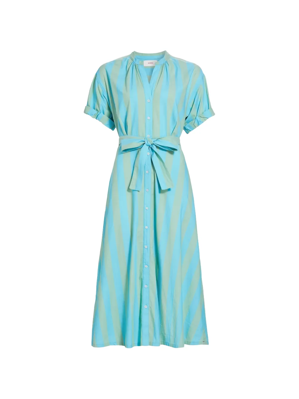 Xirena Liora striped cotton-poplin midi dress Blauw