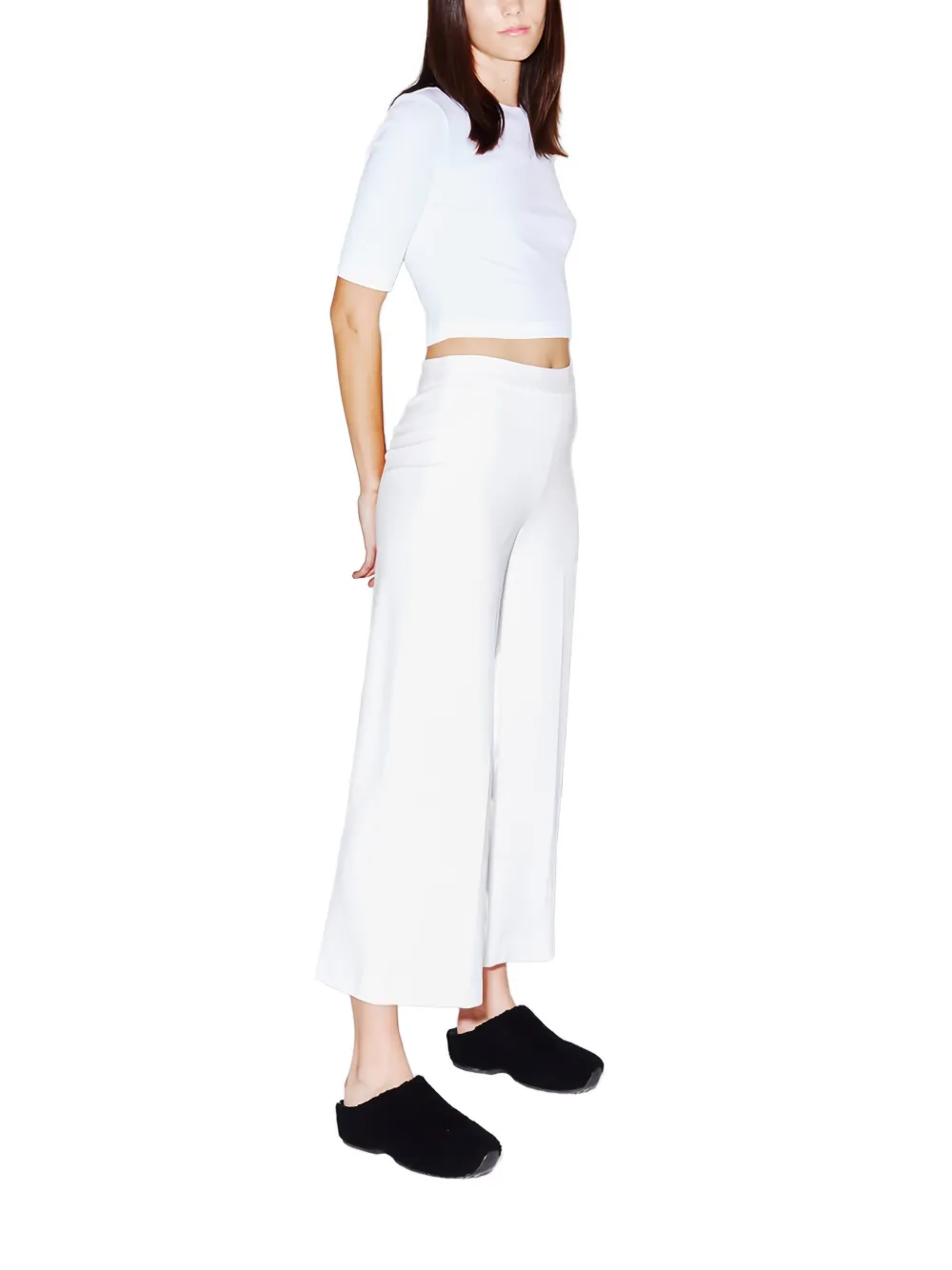 Rosetta Getty Cropped broek met wijde broeken Wit