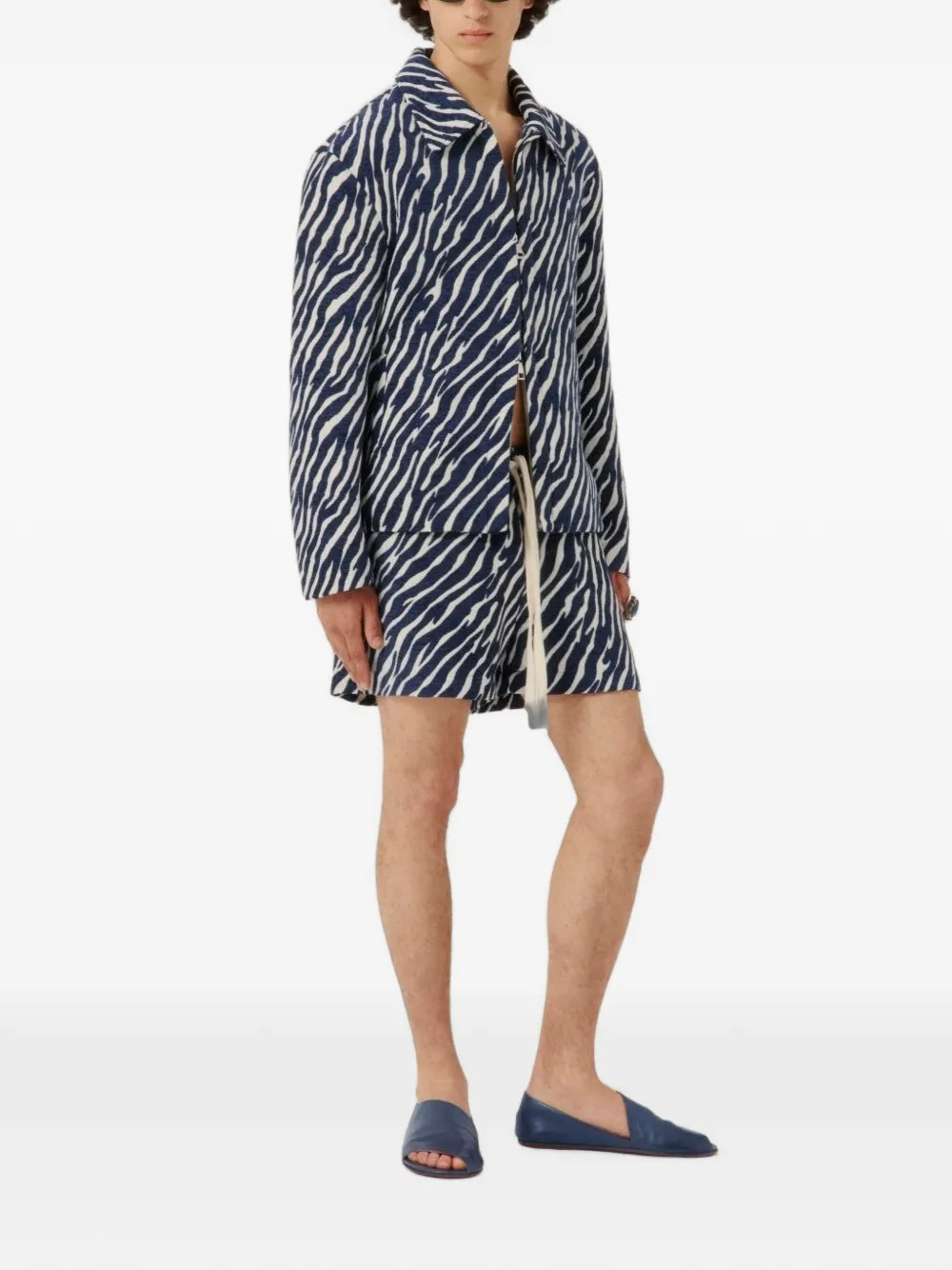 COMMAS Sea Storm shorts met jacquard Blauw