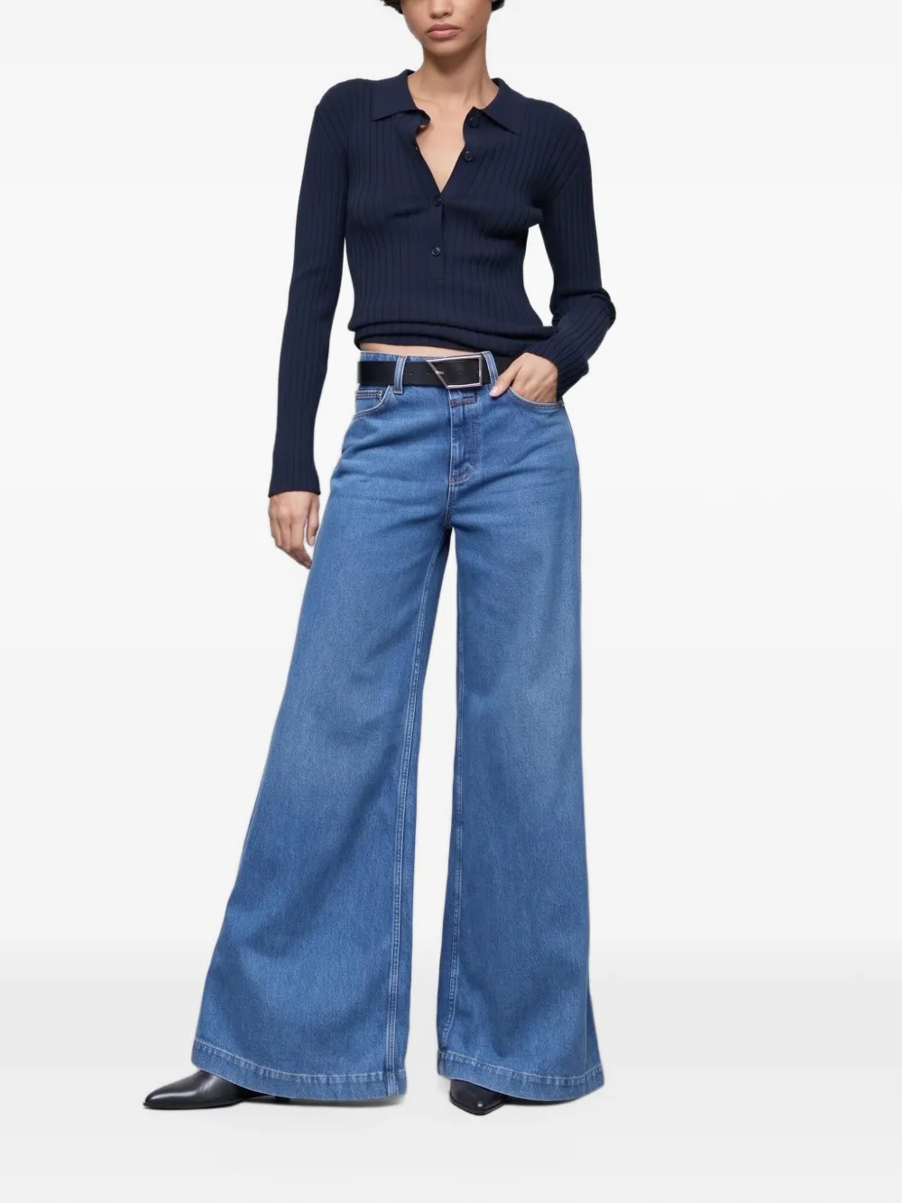 Closed belt-loops jeans Blauw