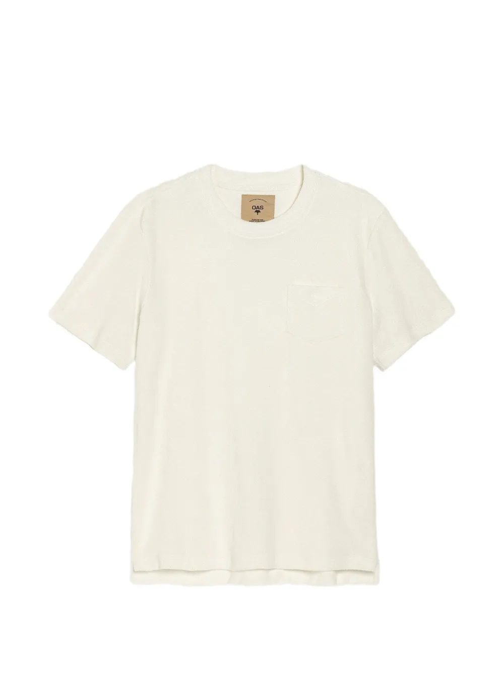 OAS Company embroidered-pocket terry-cotton T-shirt