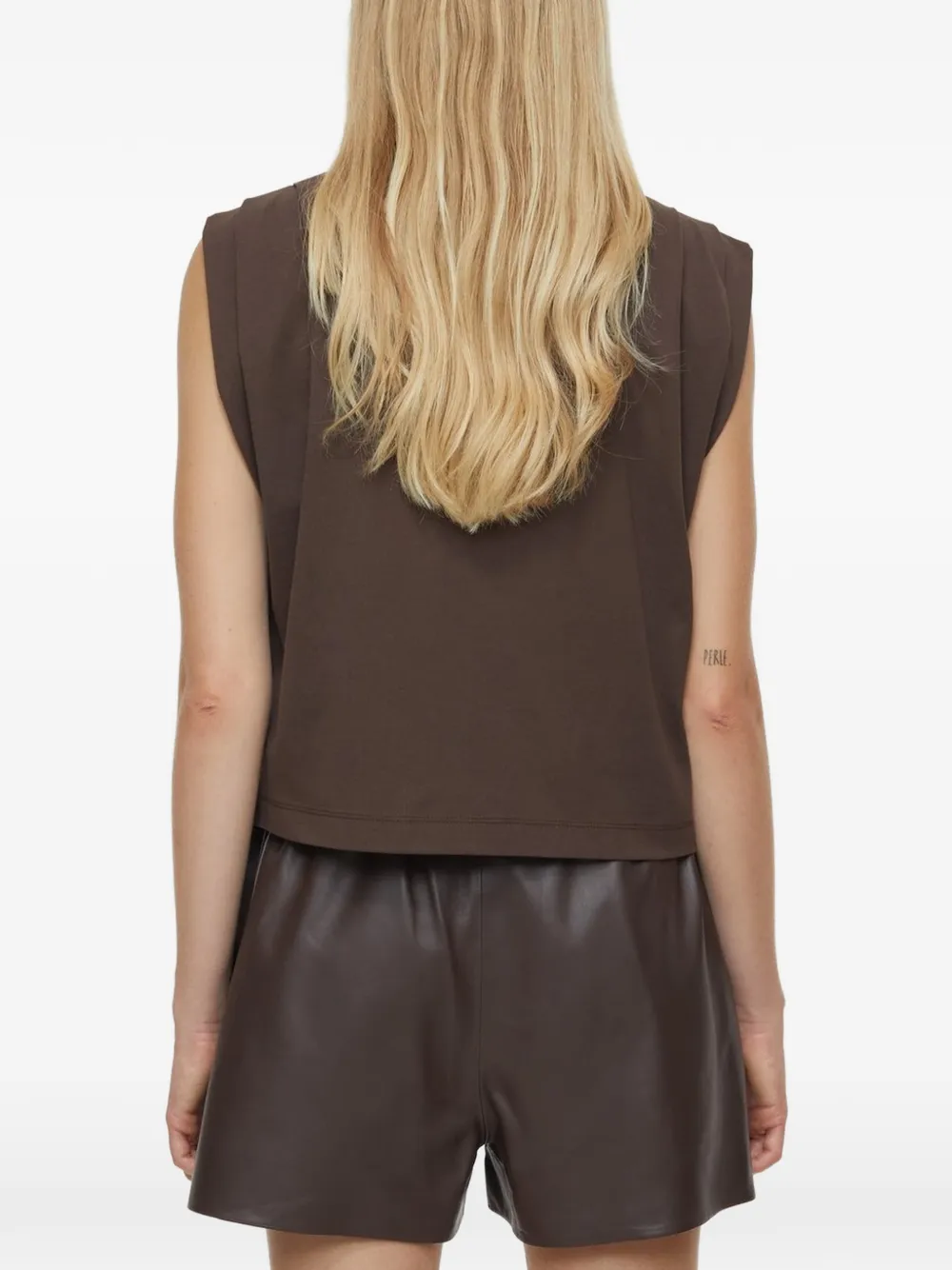 Closed Geplooide top Bruin