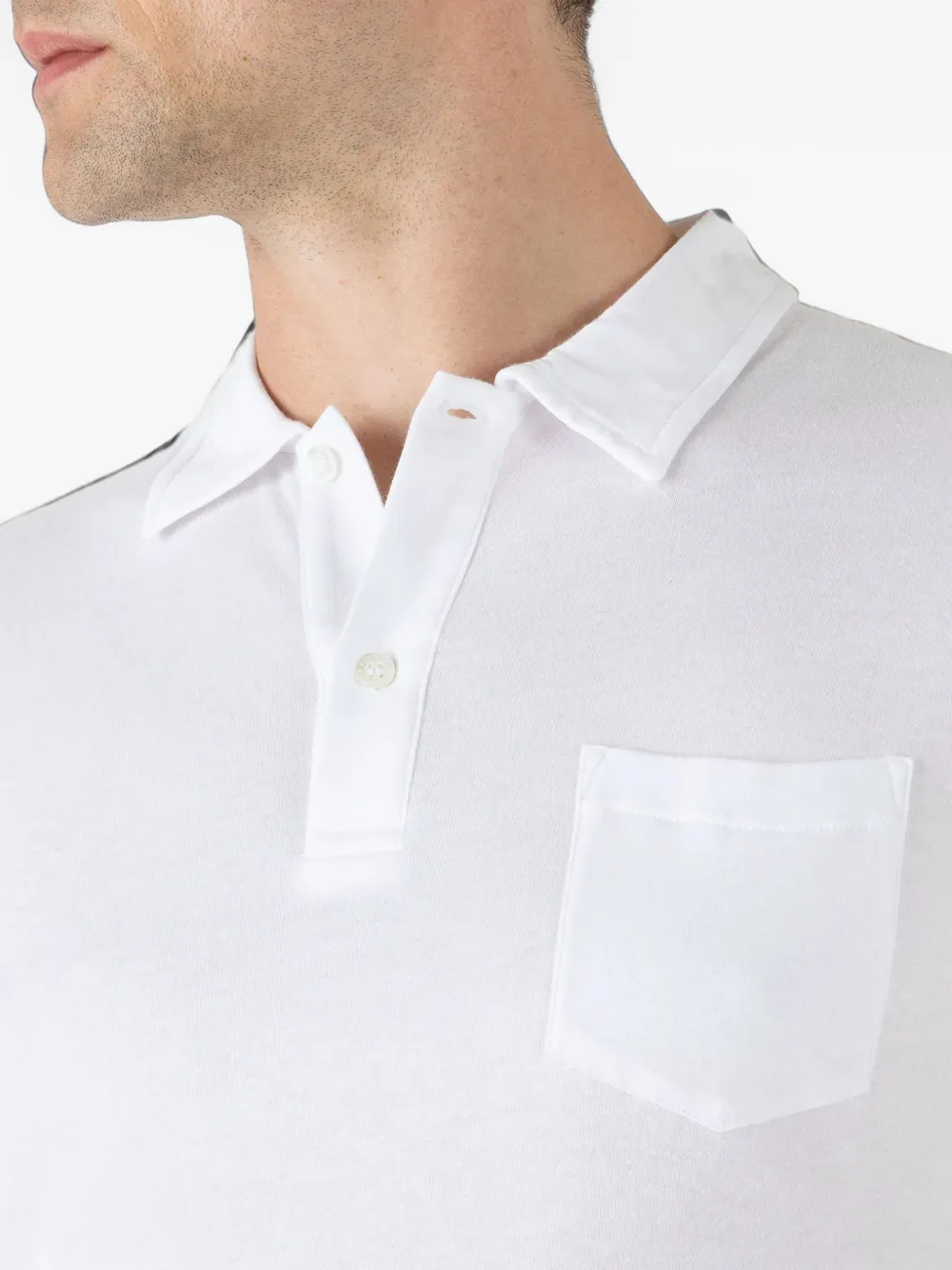 Sunspel Riviera Sea Island poloshirt Wit