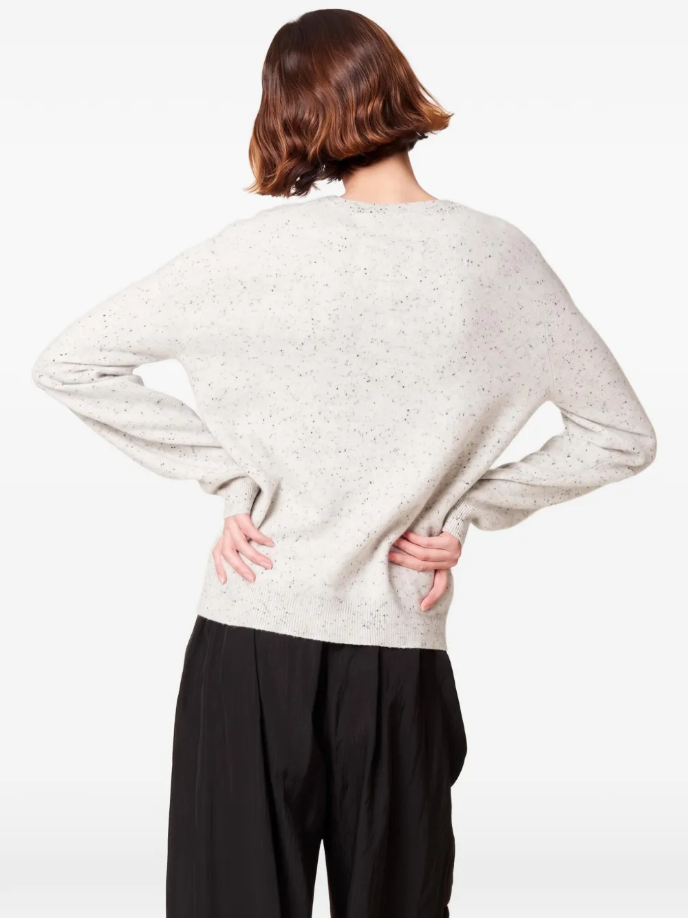 Frenckenberger speckled-pattern knit sweater Beige