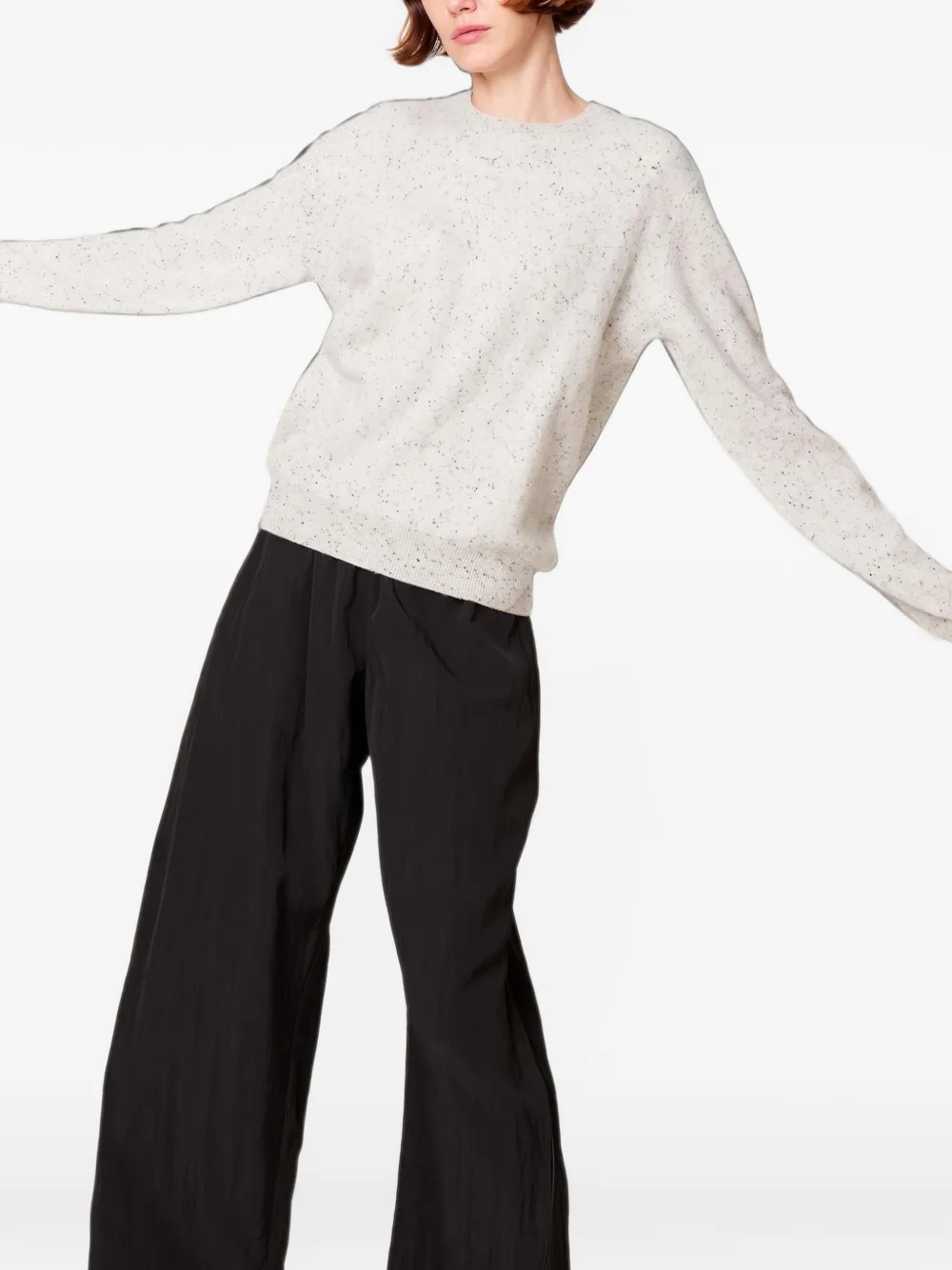 Frenckenberger speckled-pattern knit sweater Beige