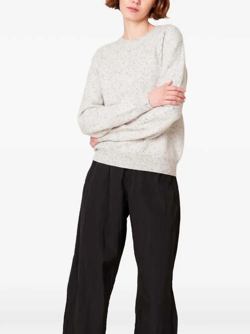 Frenckenberger speckled-pattern knit sweater Beige