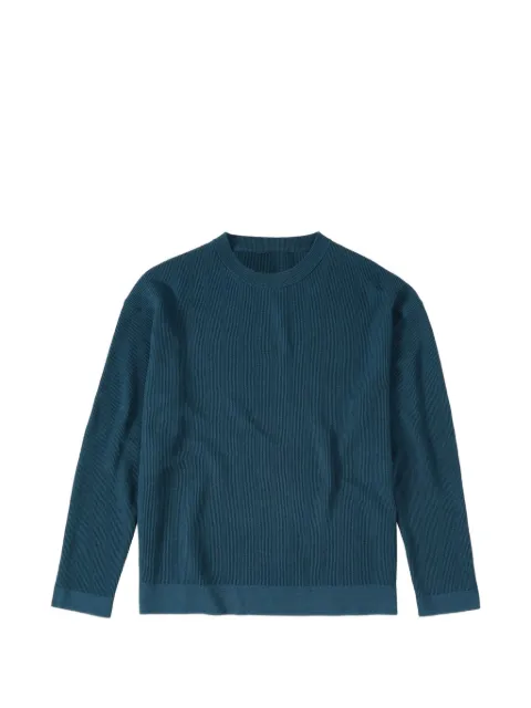 Closed rib-knit dropped-shoulder sweater