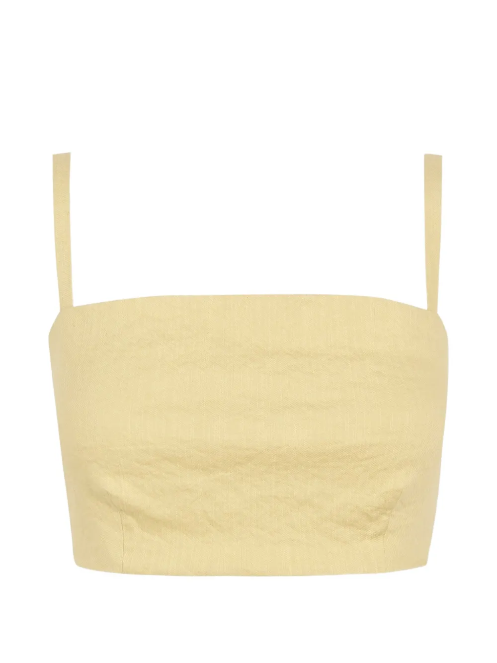 Cortana satin-finish wrinkled-effect bustier top - Giallo