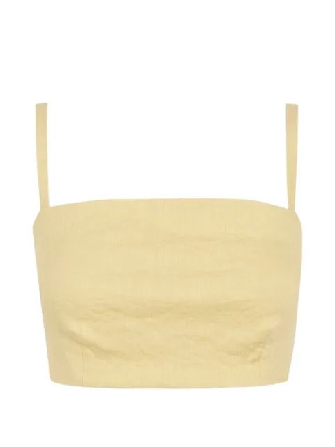 Cortana satin-finish wrinkled-effect bustier top
