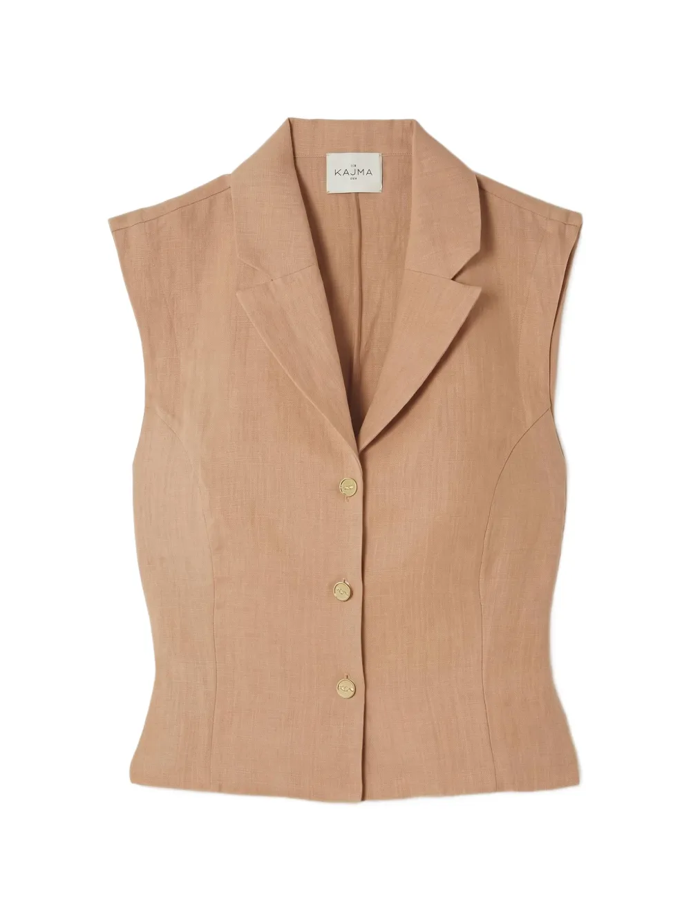 Le Kasha Sawadah linen vest - Marrone