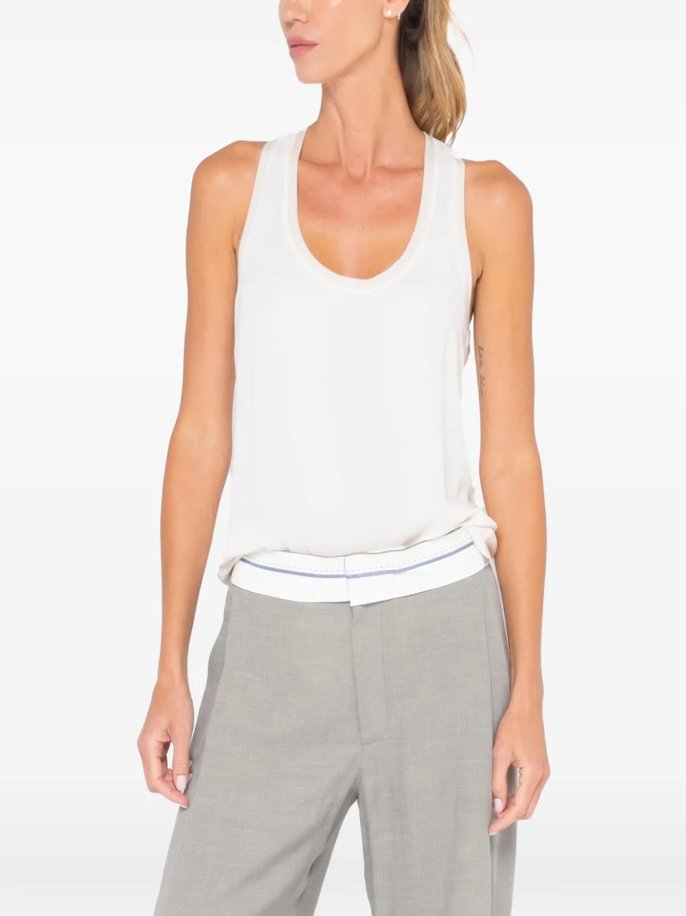 JBQ Nuria scoop-neck top - Toni neutri