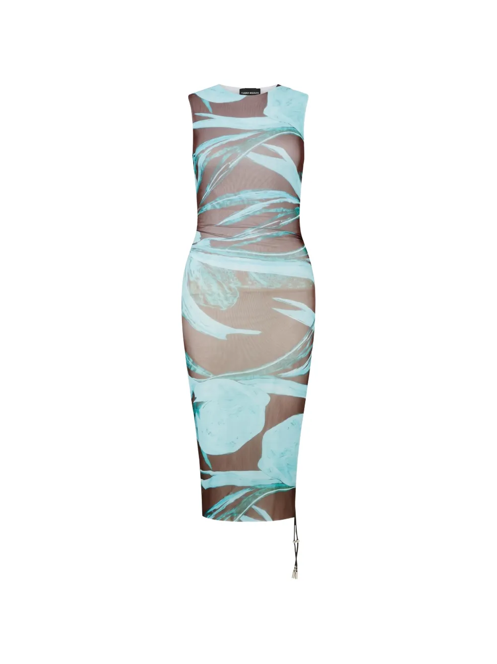 Louisa Ballou robe courte transparente Heatwave à fleurs imprimées - Bleu Louisa Ballou robe courte transparente Heatwave à fleurs imprimées - Bleu