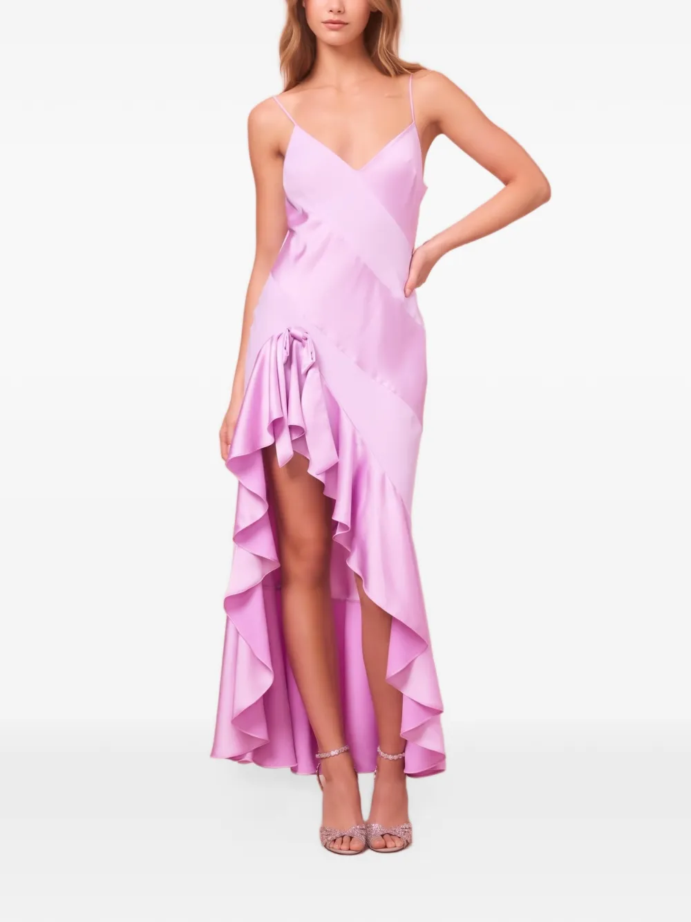 LoveShackFancy Mallee ruffled asymmetric dress - Pink