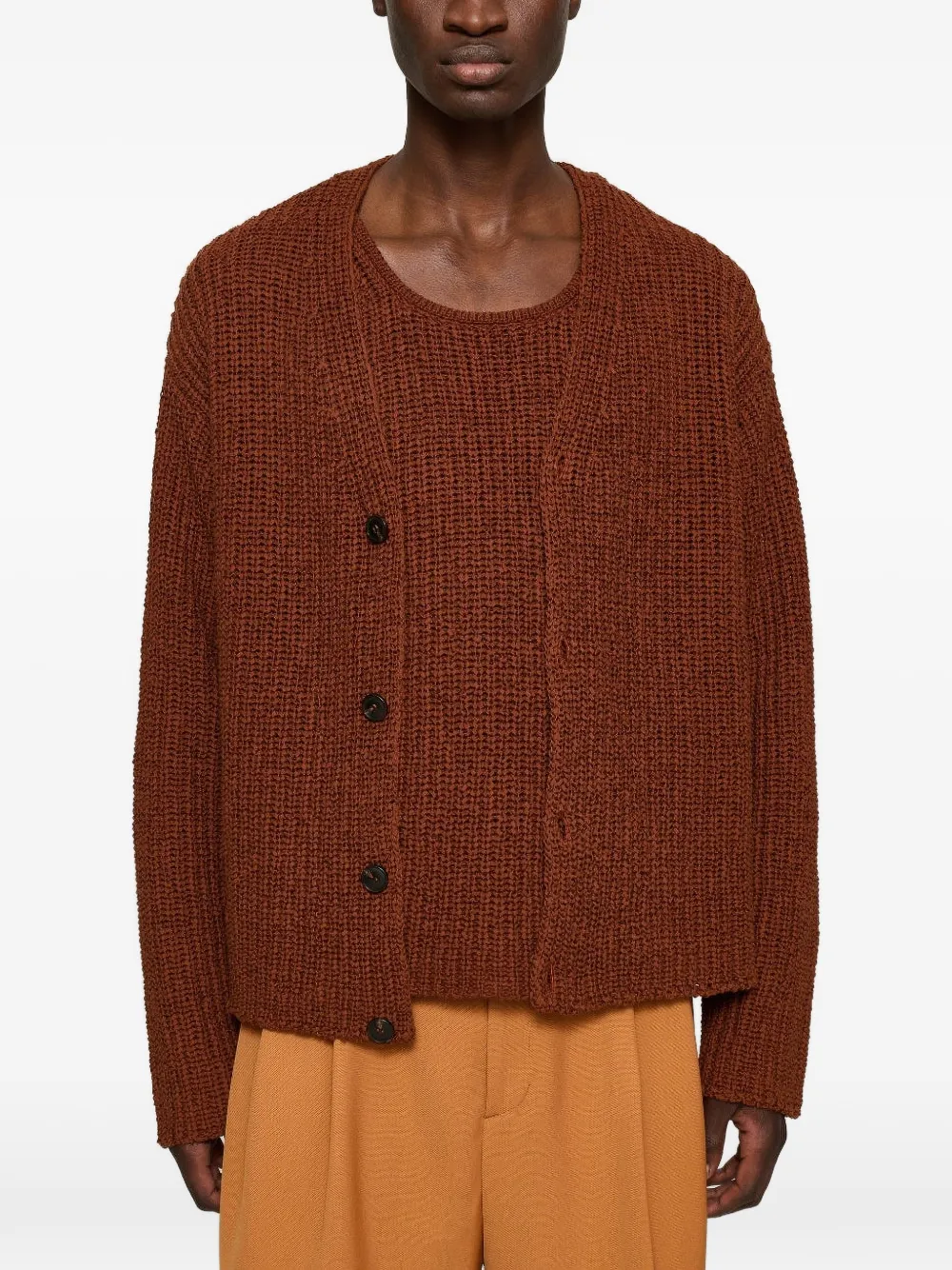 Cmmn Swdn Eldar tape-knit cardigan