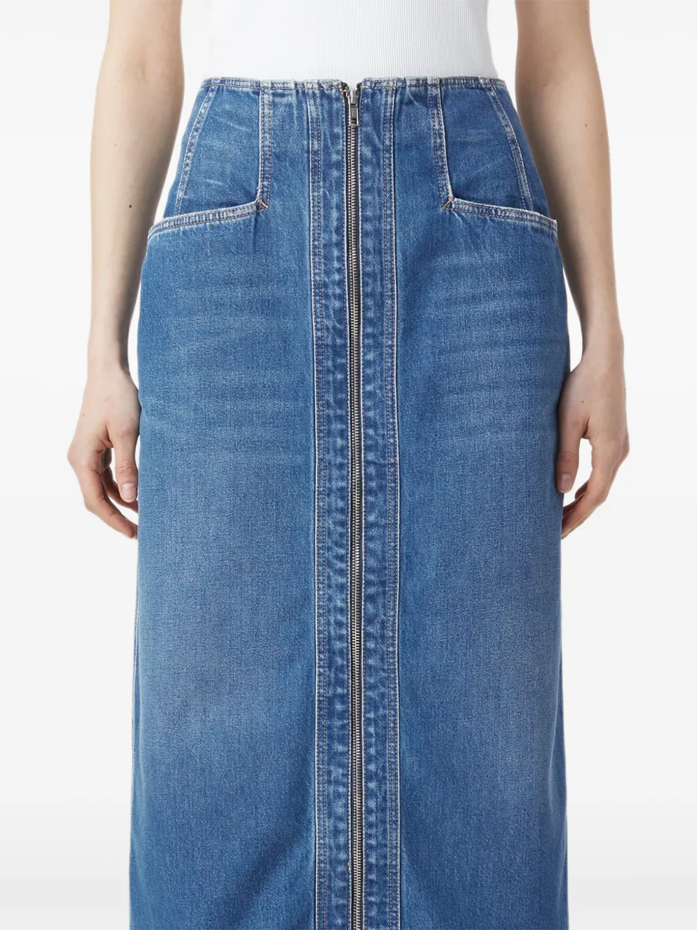 Closed A Better Blue midi-rok met rits Blauw