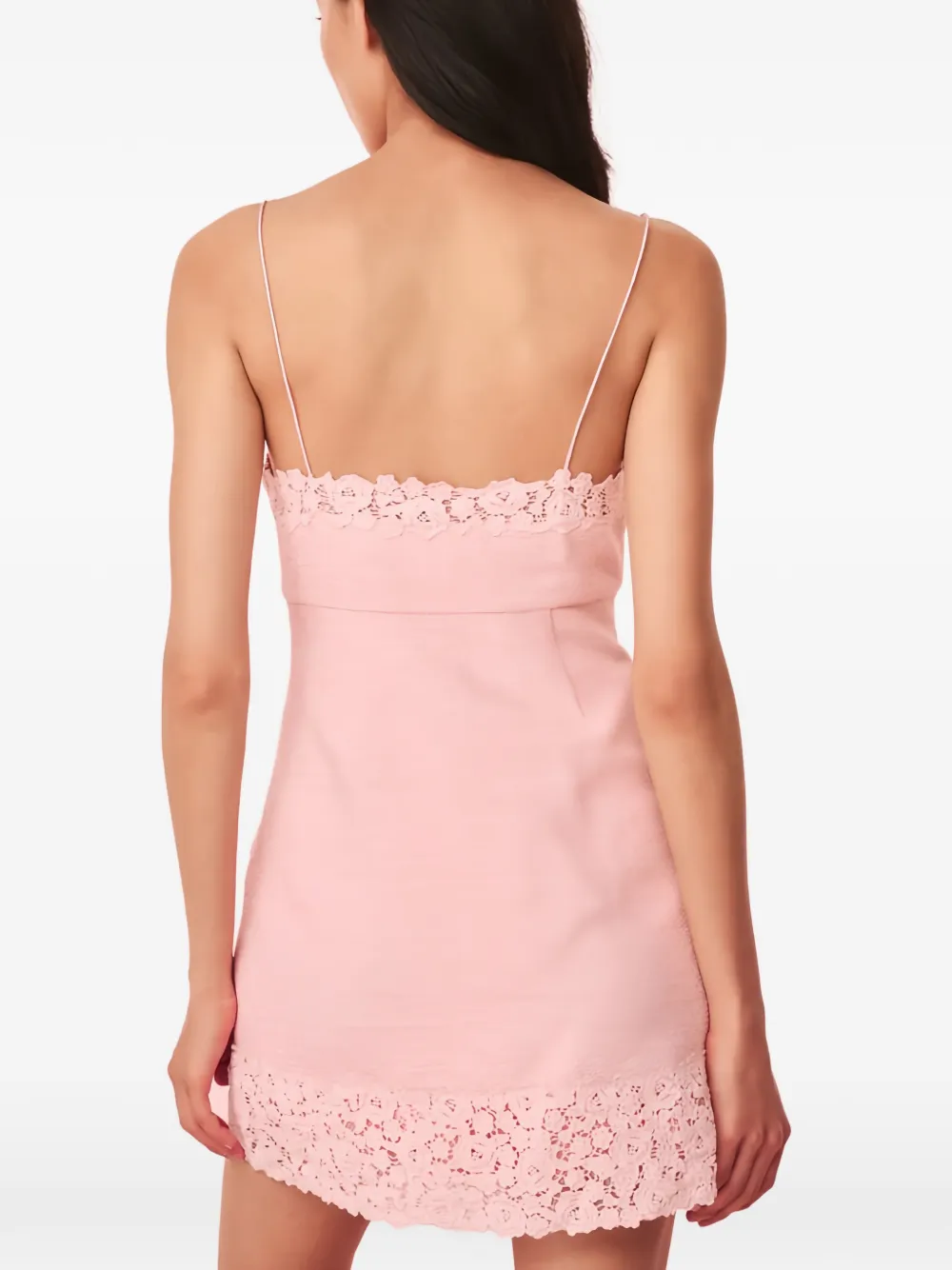 LoveShackFancy Meva mini-jurk met kanten afwerking Roze