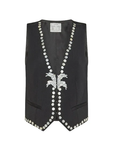 Forte Forte pearl-embroidered crystal-embellished waistcoat
