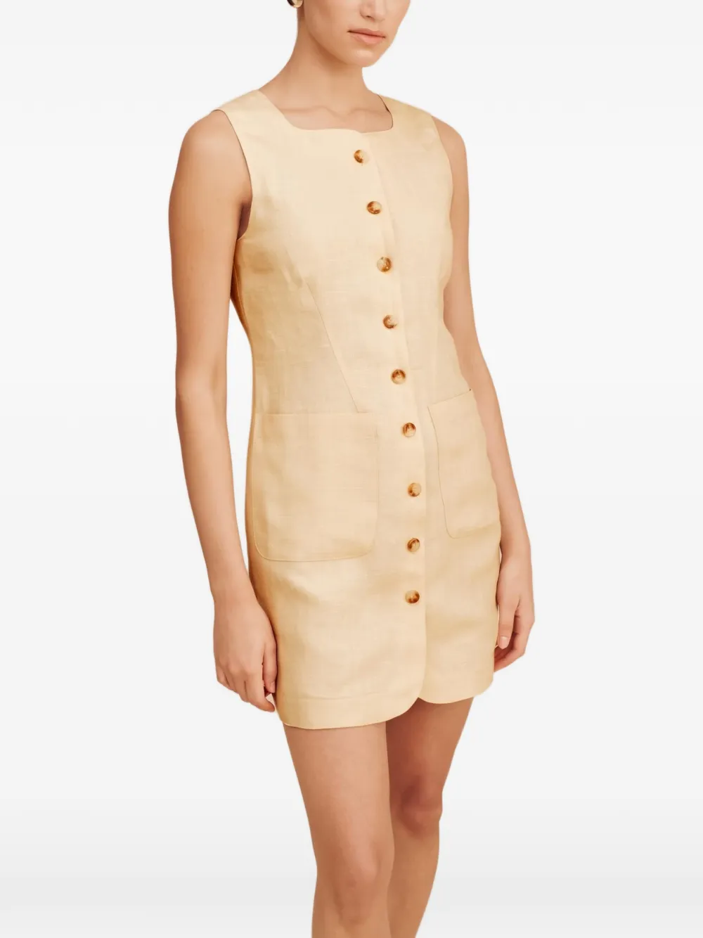 Posse Emma button-down mini dress Geel