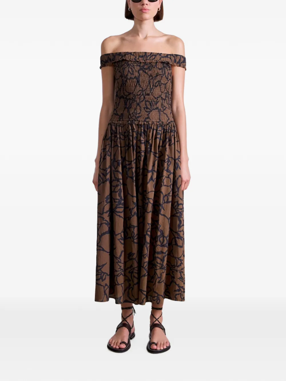 Apiece Apart Britt smocked off-shoulder maxi dress