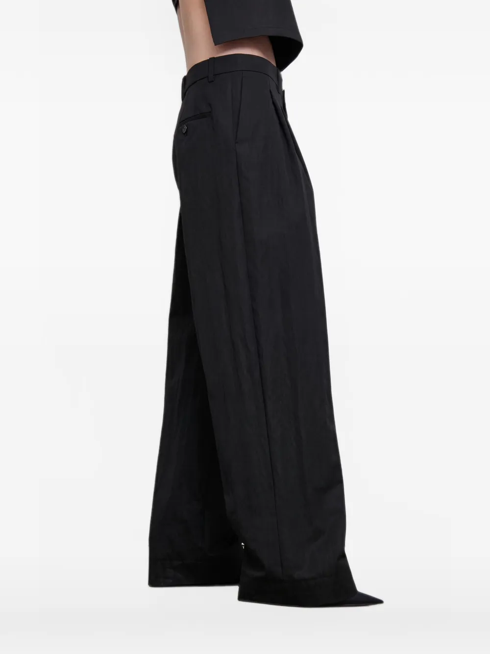 WARDROBE.NYC pleated drill trousers Zwart