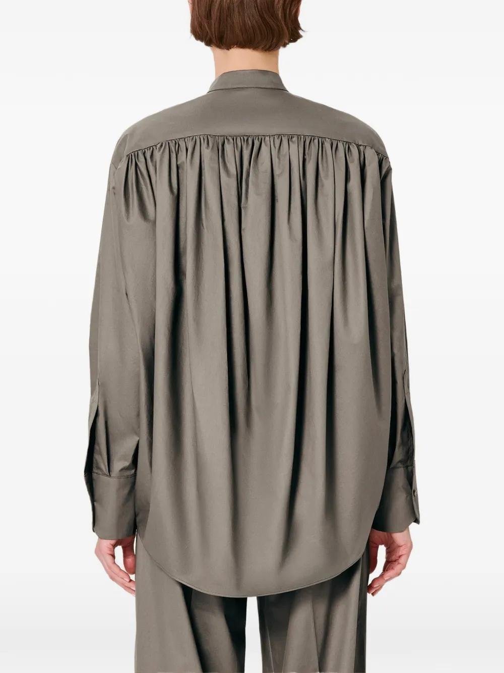 SA SU PHI Balloon blouse met borstzak Grijs