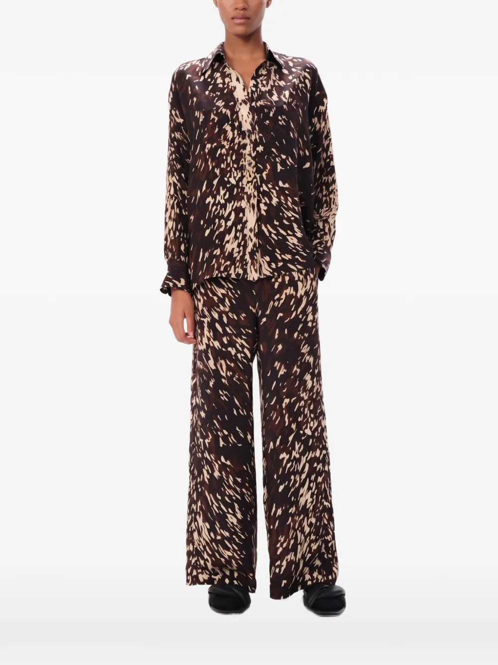 Maria Cher Callao Katt Hemd mit abstraktem Print - Braun