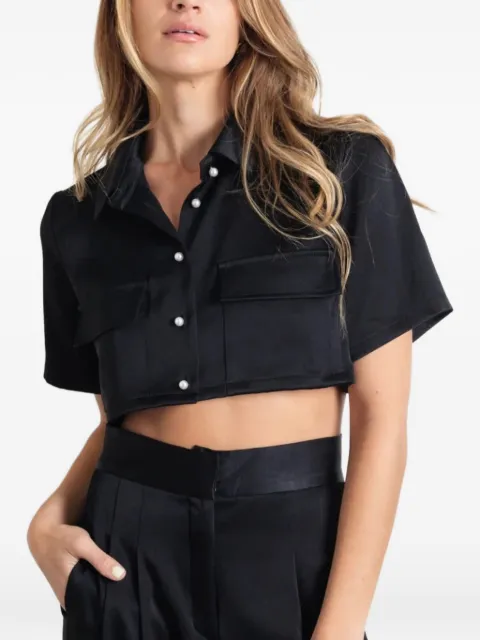 Taylor Riviera satin cropped shirt