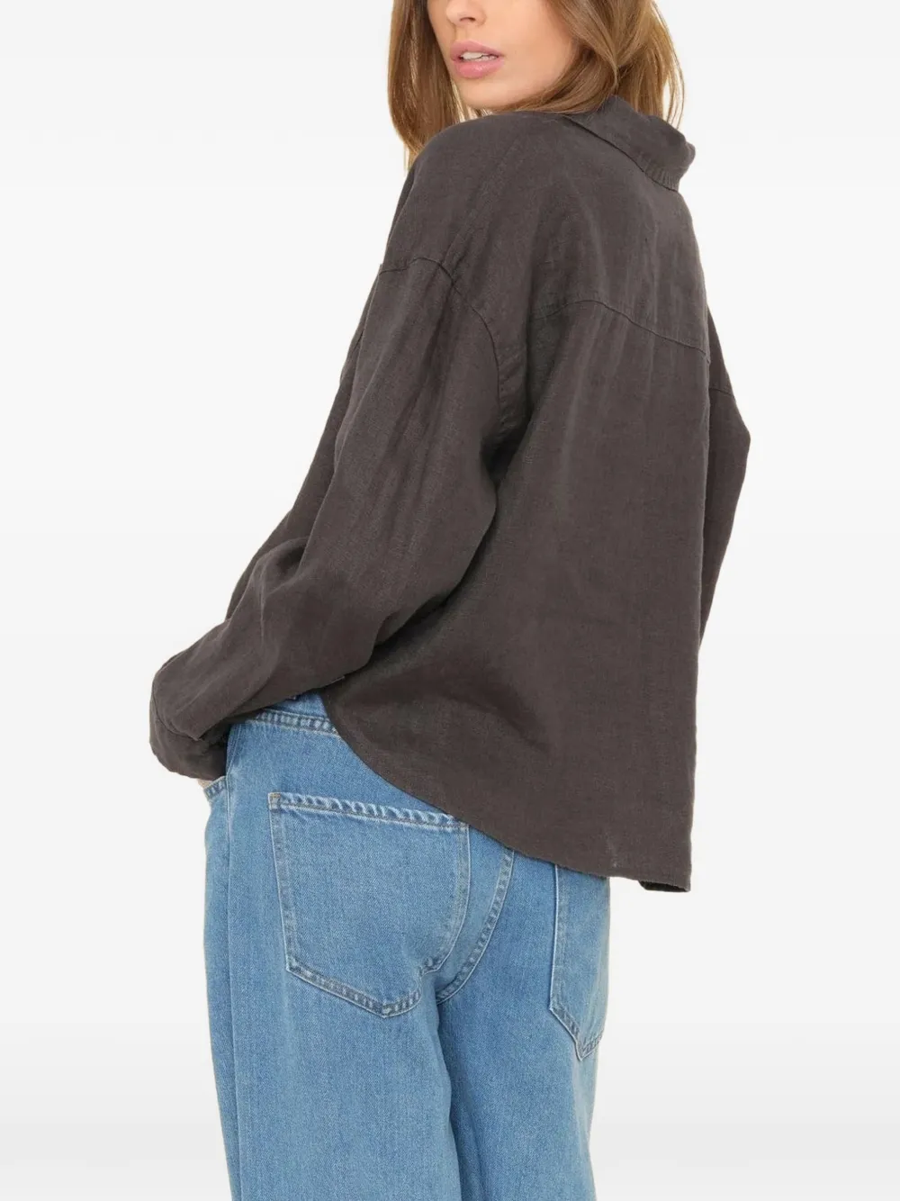 Xirena Brittan blouse met opgestikte zak Bruin