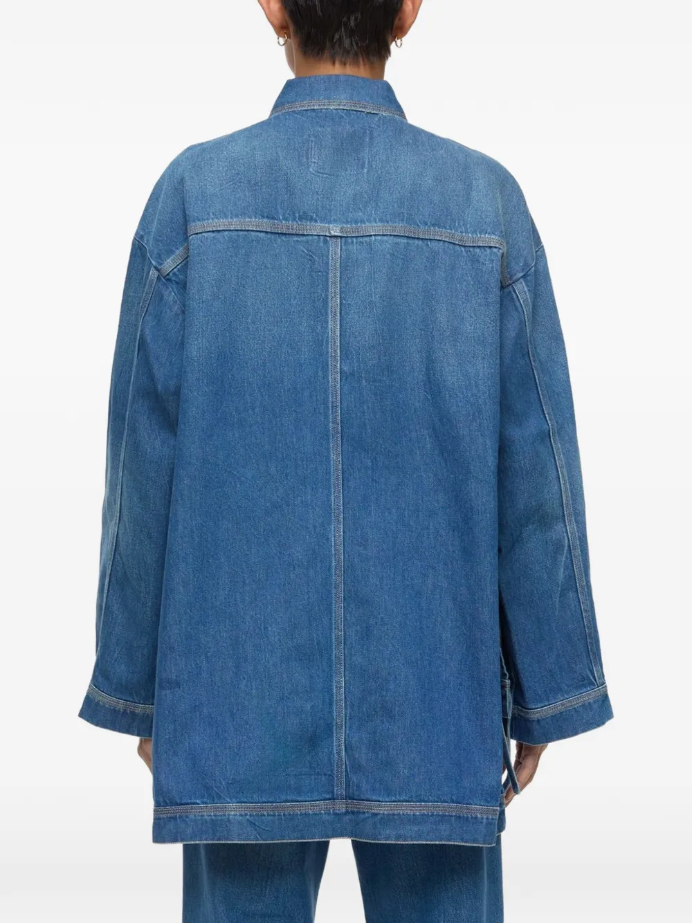 Closed Denim blouse met strik aan de zijkant Blauw
