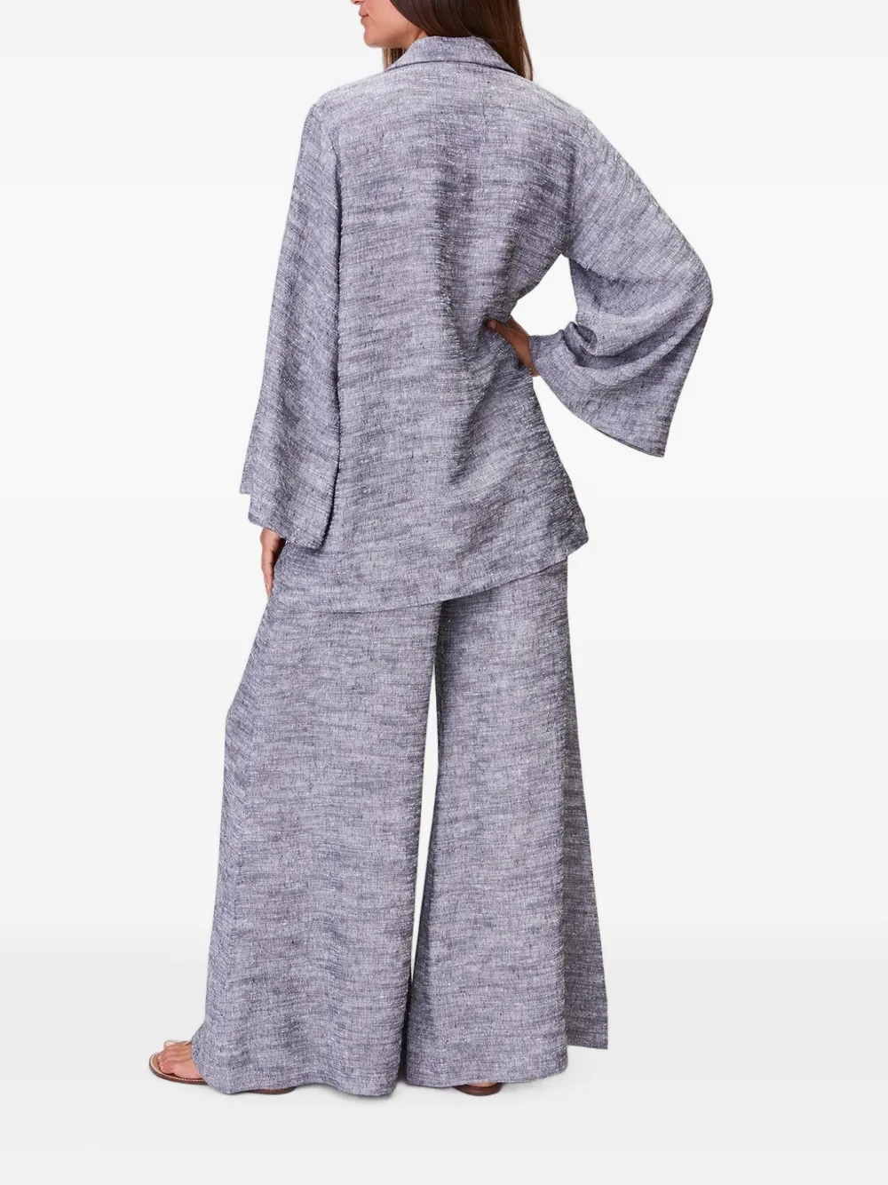 Lisa Marie Fernandez Tuniek met flared mouwen en V-hals Paars