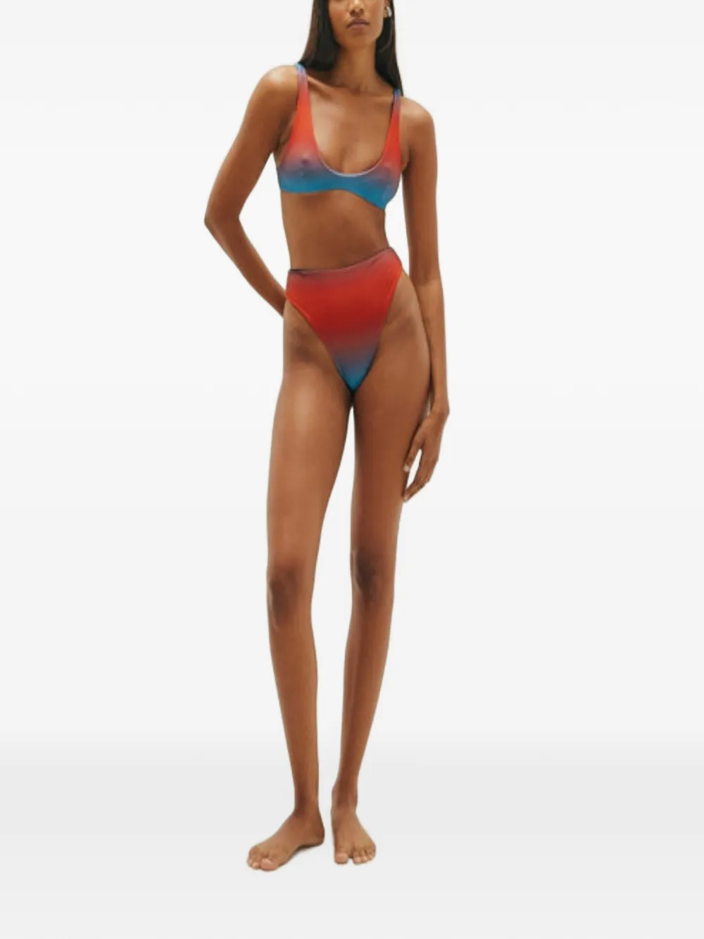 Haight Juliana Ombre-pattern Bikini Top In Red