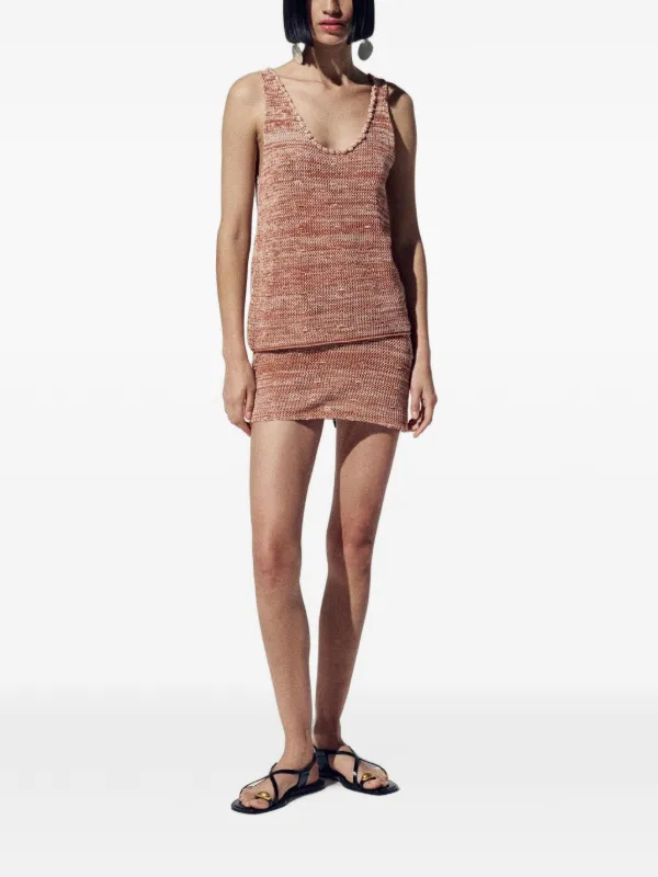Escvdo Ofrenda Knit Mini Skirt in Orange