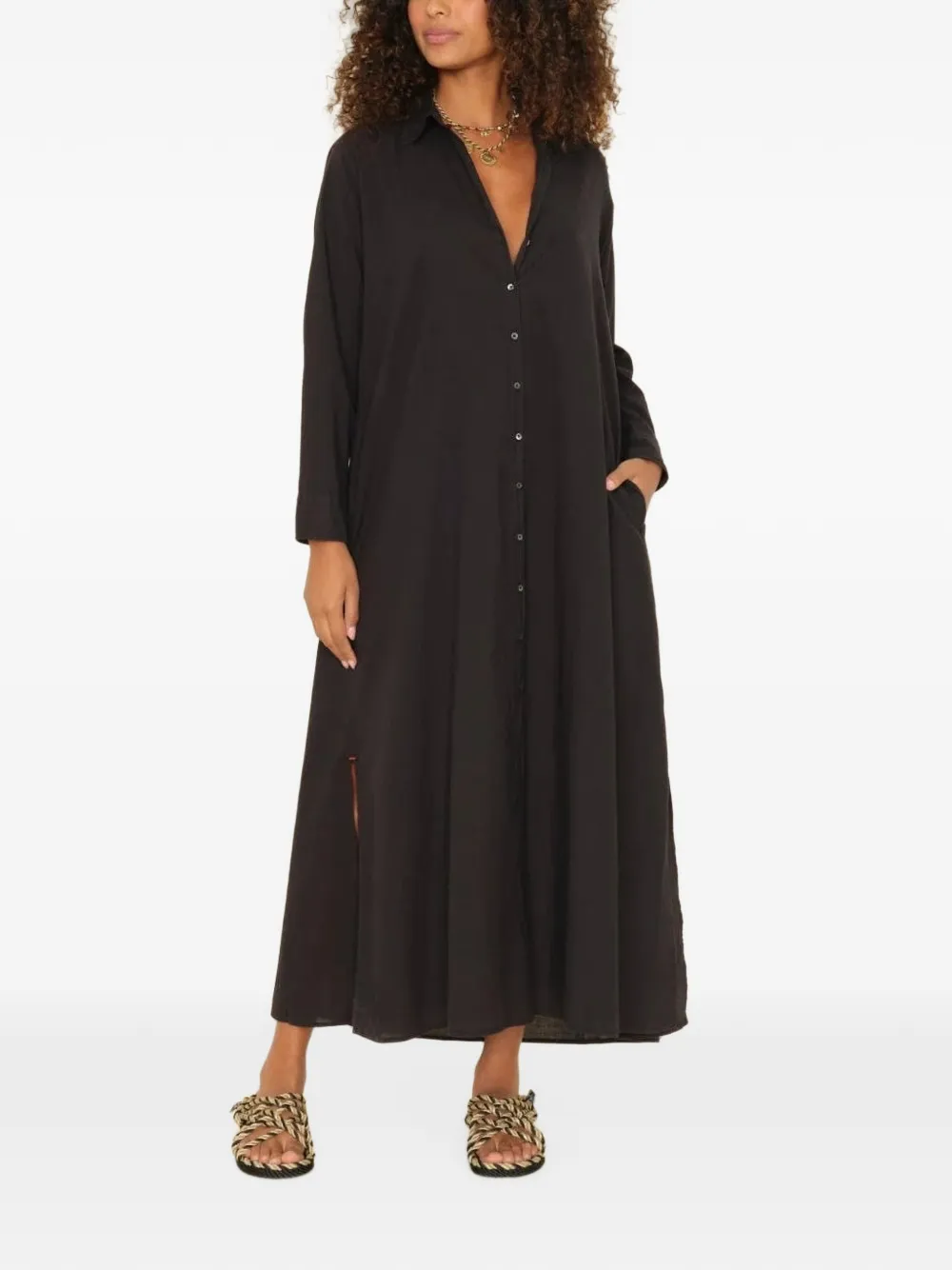 Xirena Boden side-slit maxi shirt dress