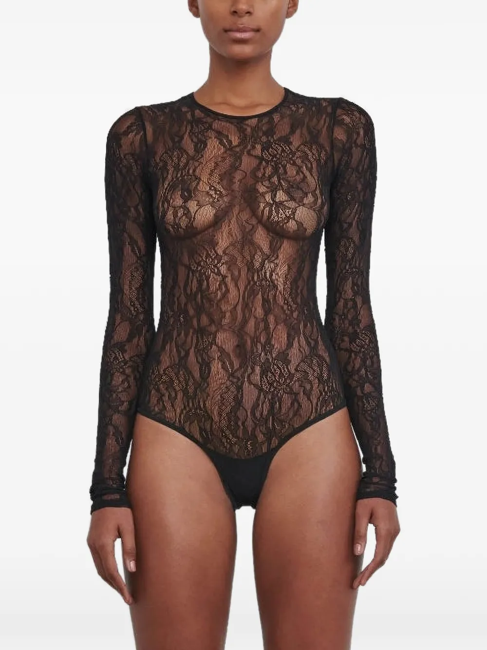 WARDROBE.NYC lace long-sleeve bodysuit