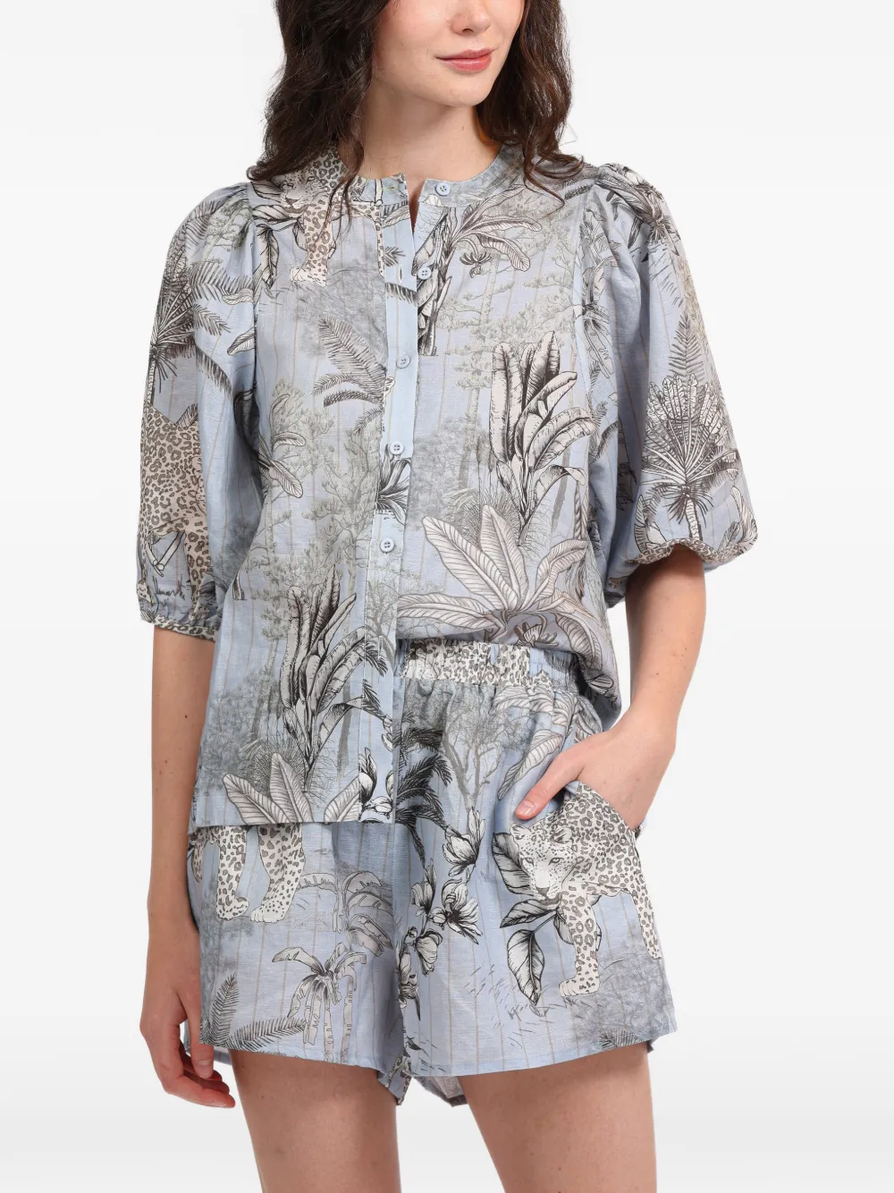 LAS SUREÑAS Tropique balloon-sleeve shirt