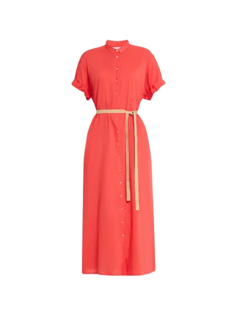 Xirena Linnet belted cotton-poplin midi dress