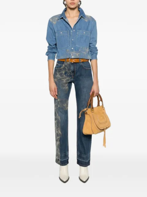 ISABEL MARANT Imane embroidered faded-effect jumpsuit