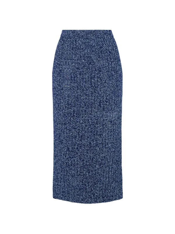 Escvdo Manabi Pencil Midi Skirt in Blue