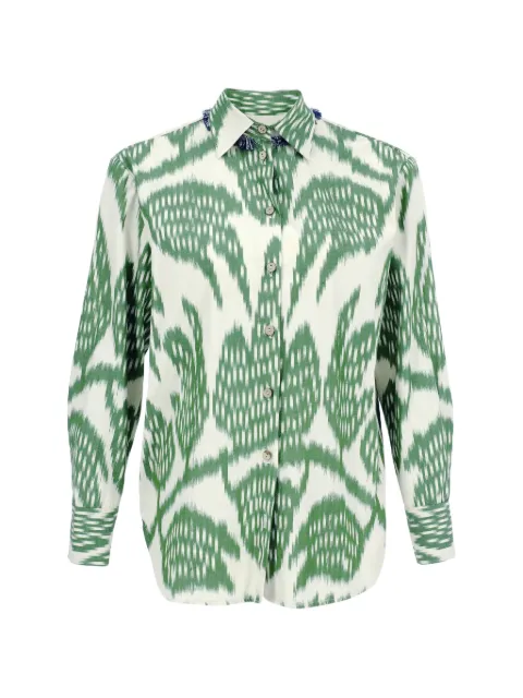 PUNICANA patterned fringed-collar shirt