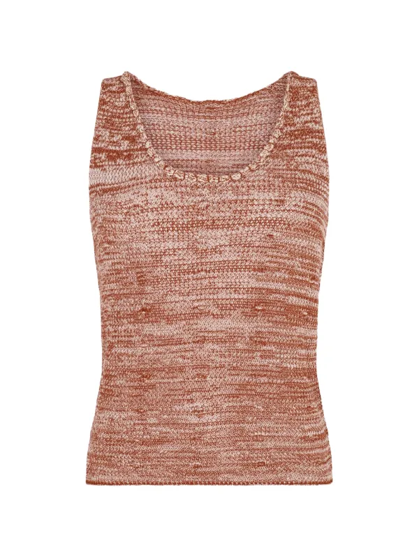 Escvdo Ofrenda Knitted Tank Top in Brown
