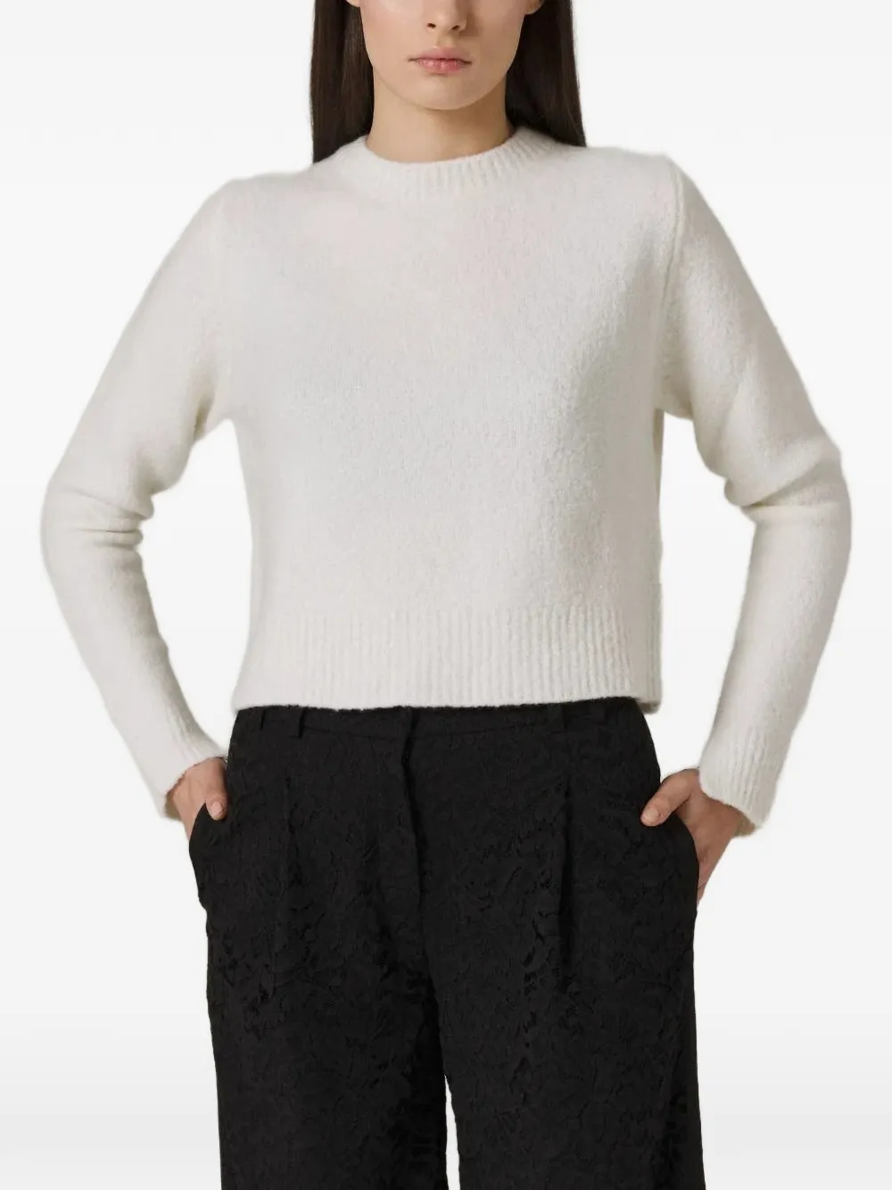Santicler Zoe bouclé trui Wit