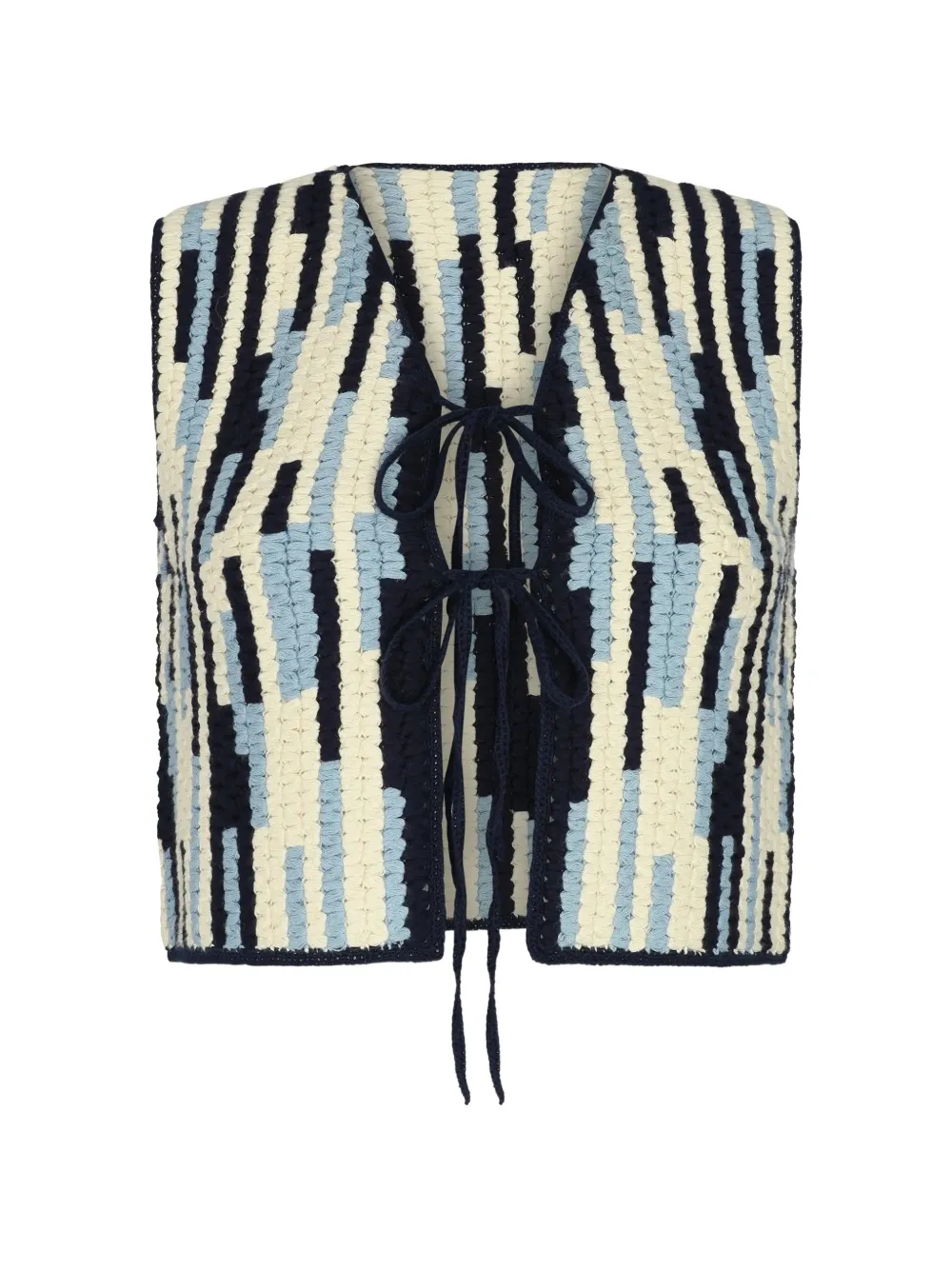 Escvdo Anadara Intarsia Vest In Neutrals