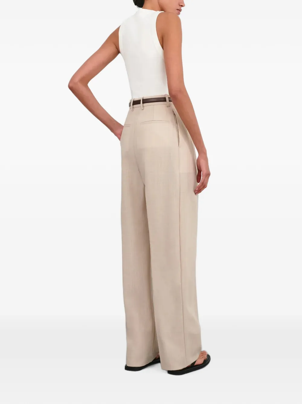 WARDROBE.NYC Wollen plooibroek Beige