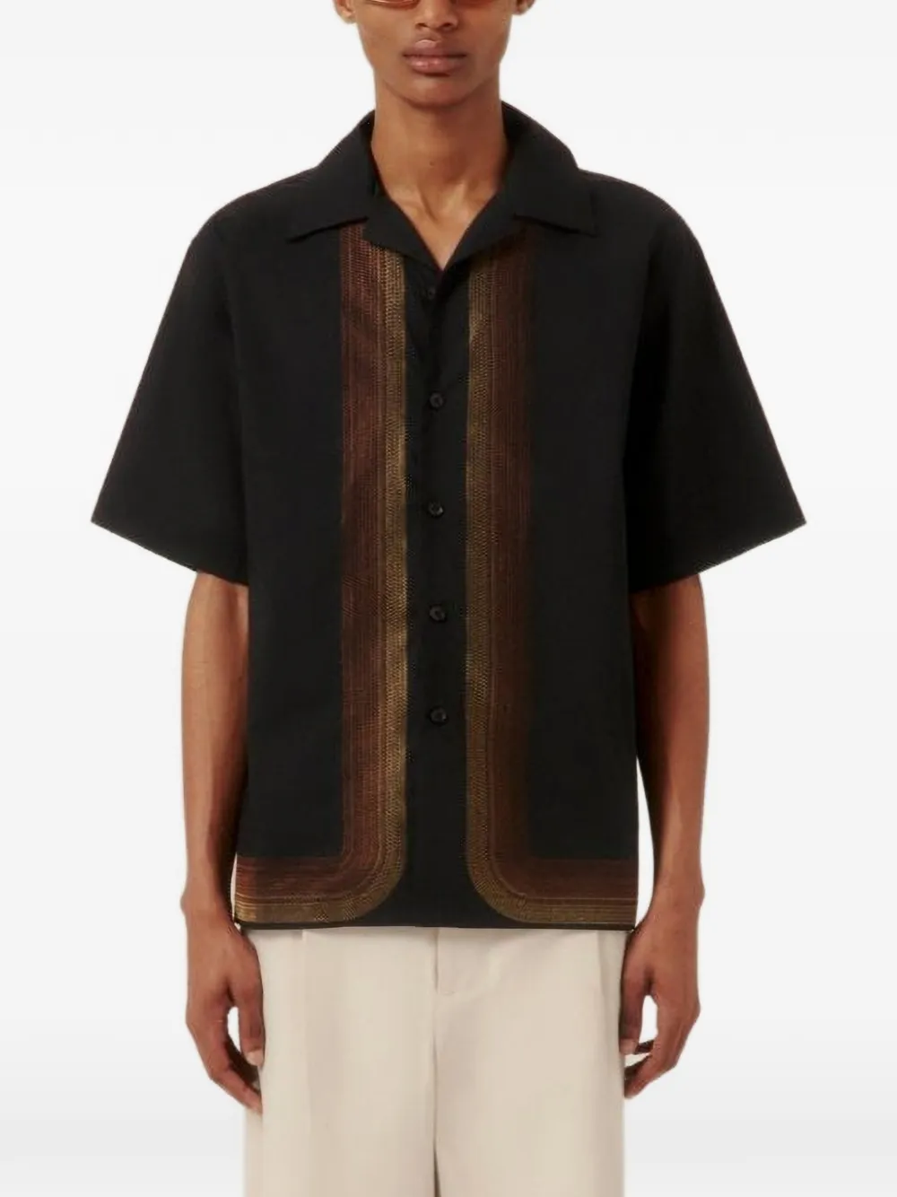 COMMAS Sun Waves zig-zag-embroidered shirt