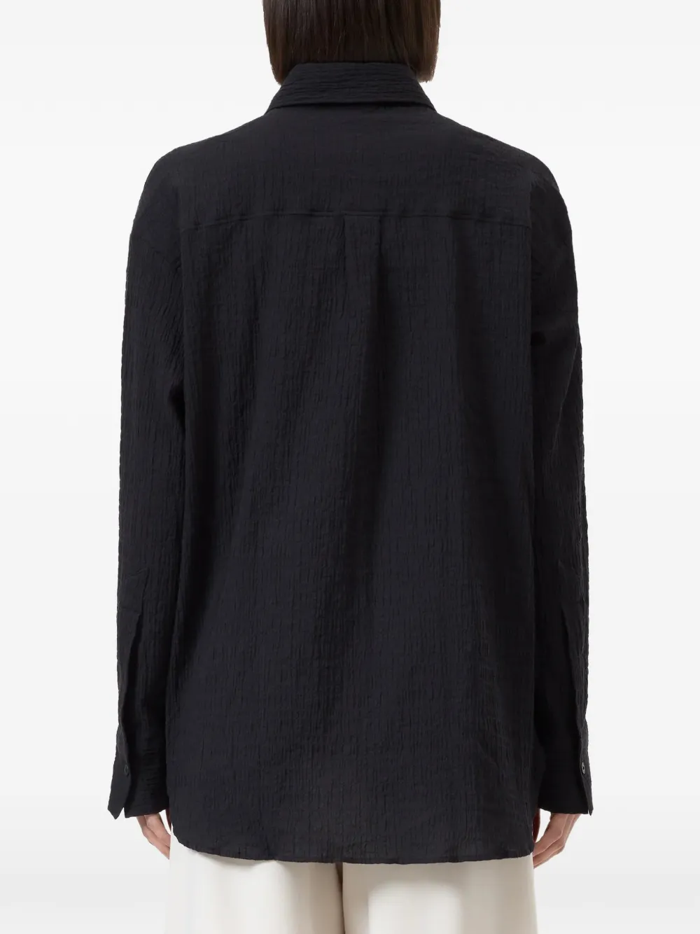 Closed Blouse met gekreukt effect Zwart