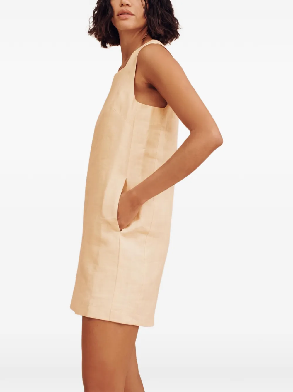 Posse Rio square-neck mini dress Geel