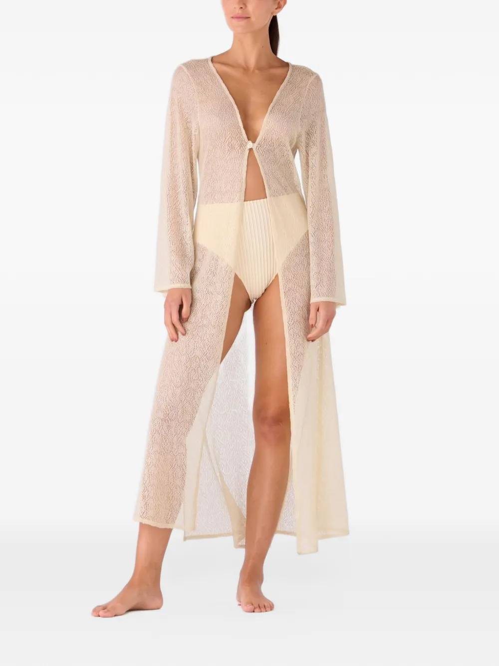 PALMACEA Uda Ariel gehaakte tuniek Beige
