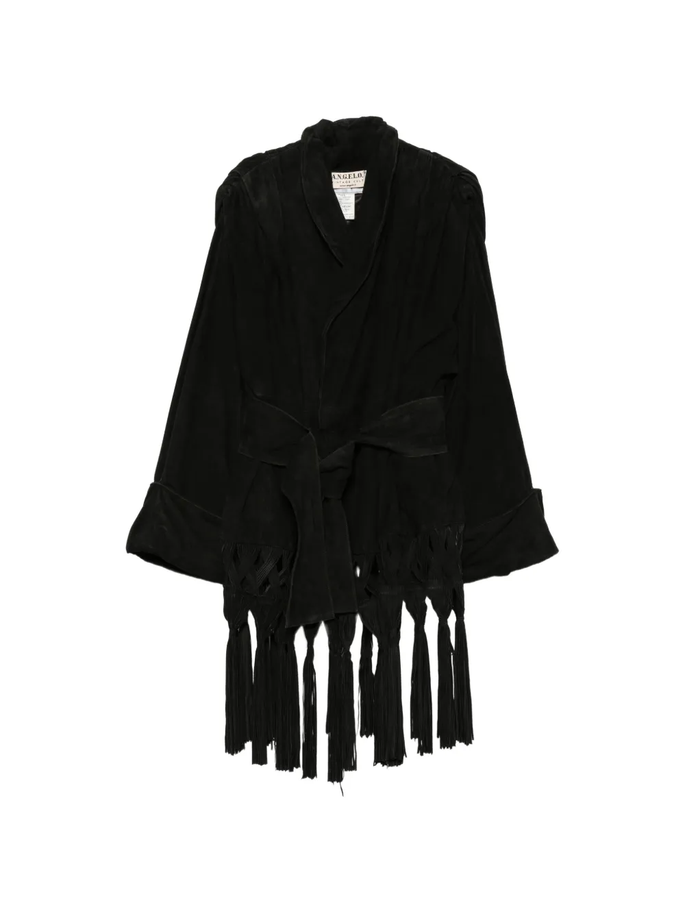 A.N.G.E.L.O. Vintage Cult veste ceinturée à franges (années 1980) - Noir