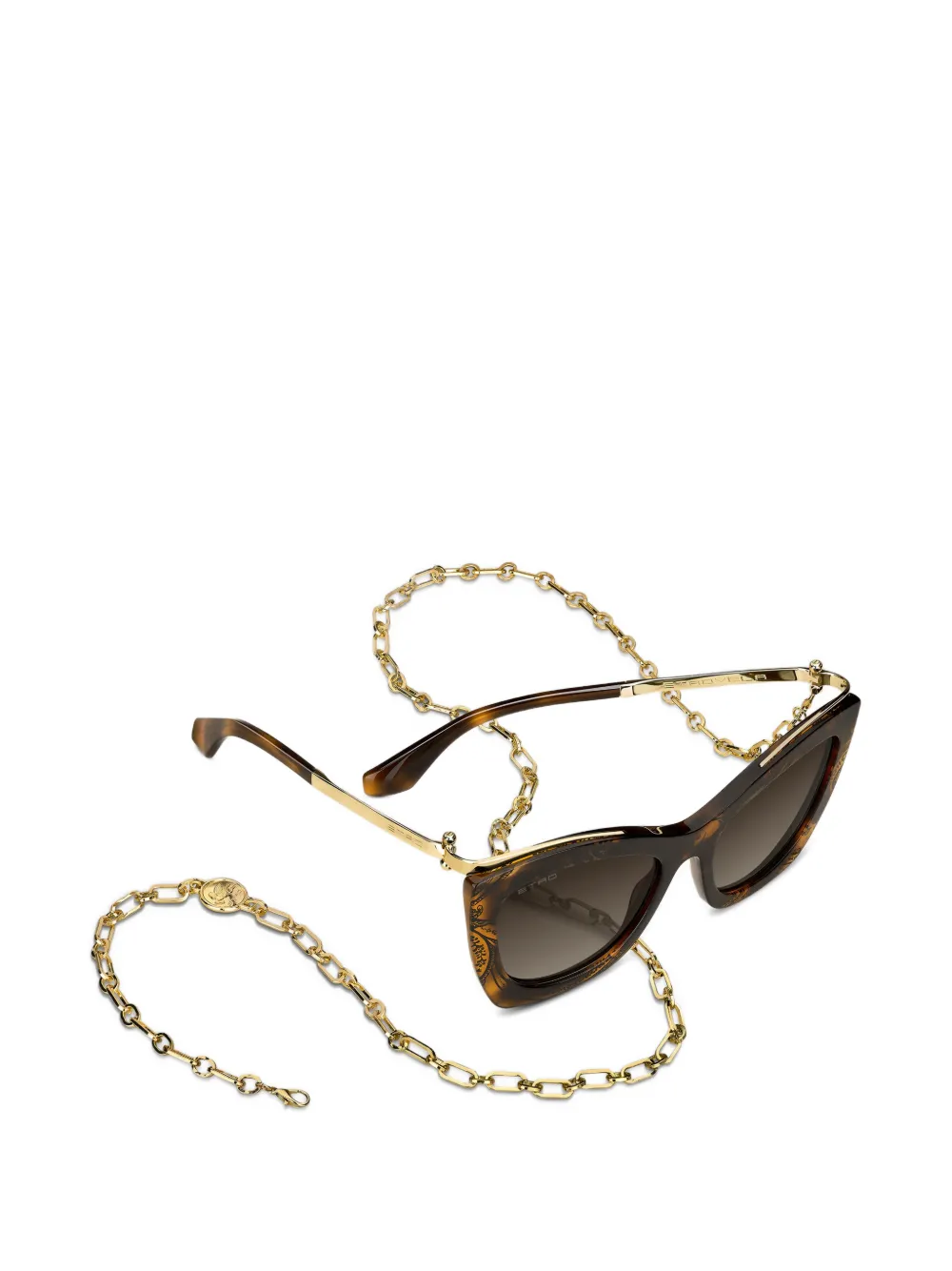 ETRO Vela zonnebril met paisley-print en cat-eye montuur Bruin