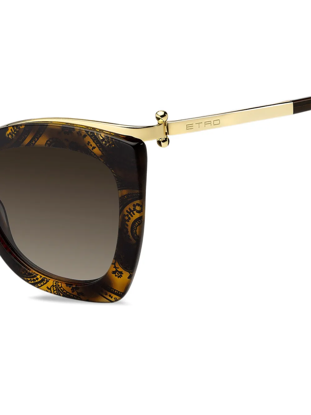 ETRO Vela zonnebril met paisley-print en cat-eye montuur Bruin